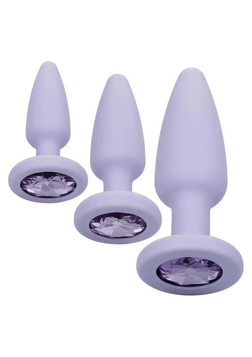 Zestaw korków analnych Crystal Booty – 3 rozmiary, fiolet