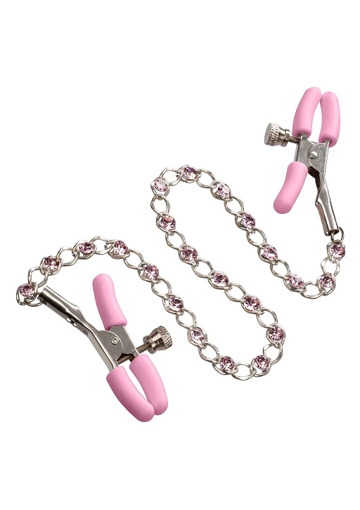 Zaciski na sutki Crystal Nipple Teasers – regulowane, łańcuszek — zdjęcie 4