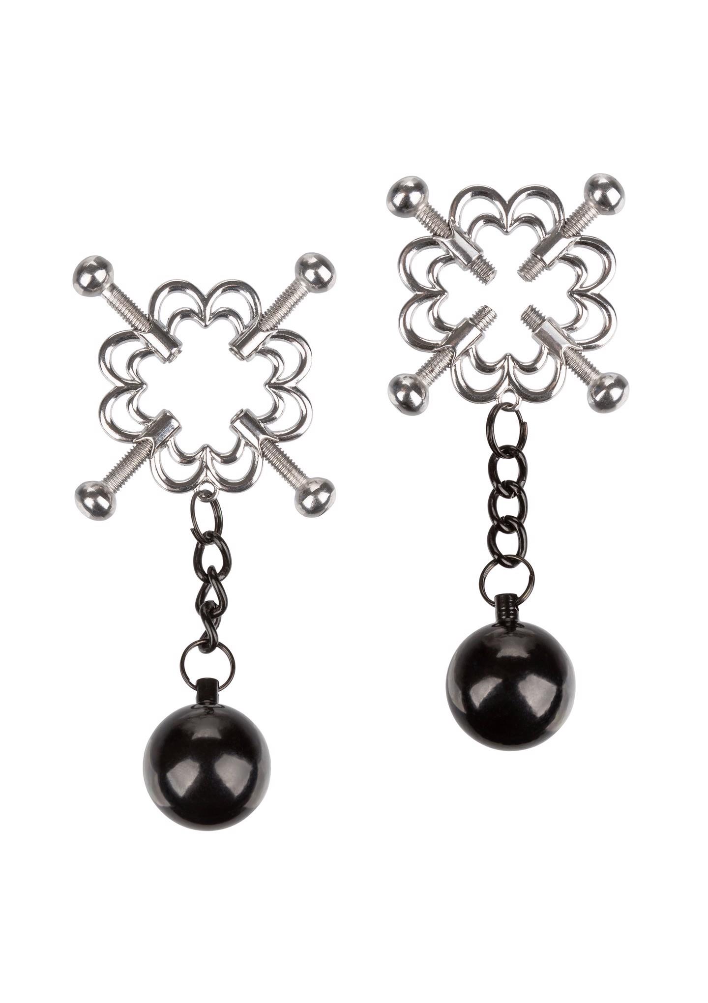 Zaciski na sutki 4-Point Weighted Nipple Press – metalowe, regulowane — zdjęcie 1