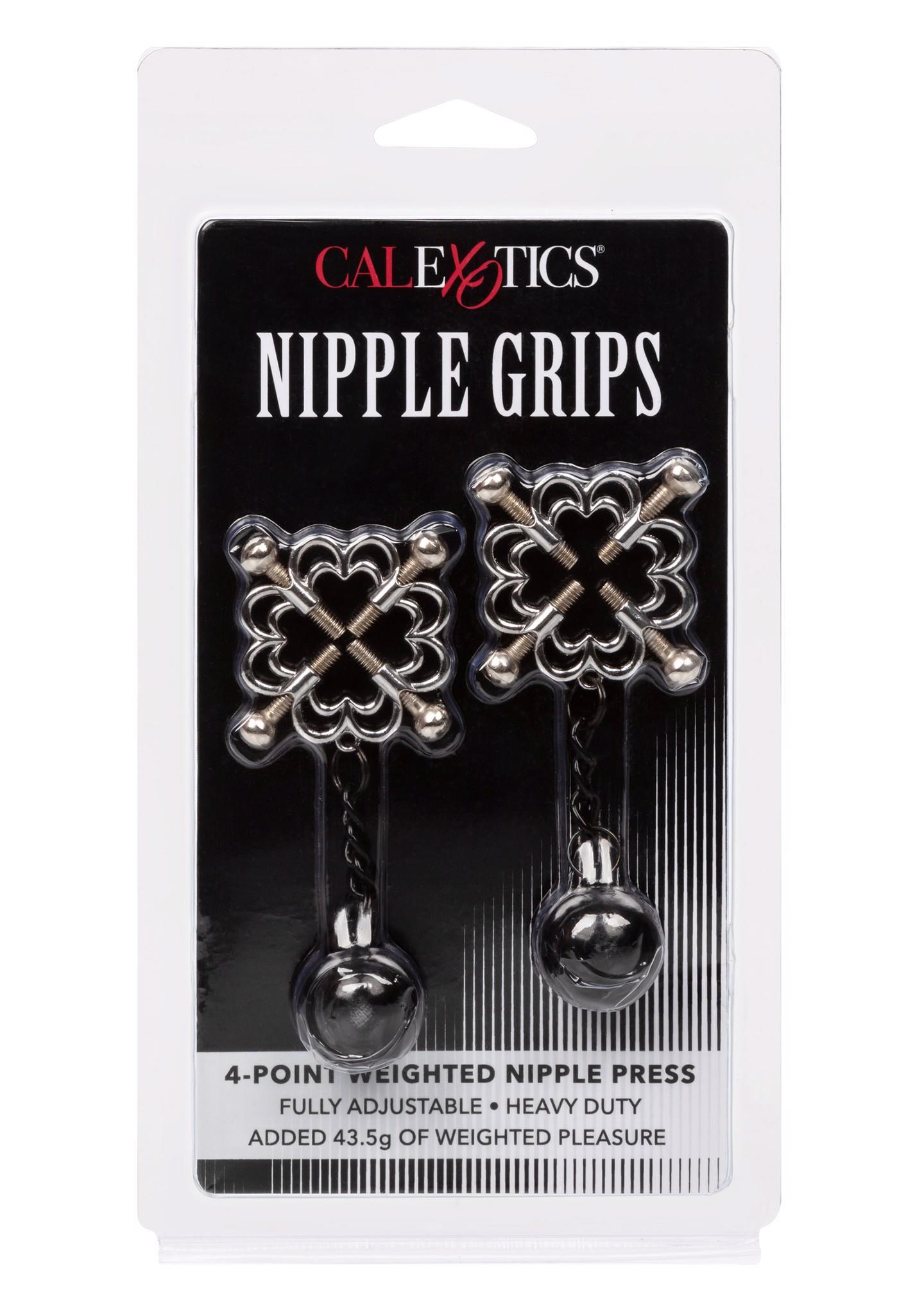 Zaciski na sutki 4-Point Weighted Nipple Press – metalowe, regulowane — zdjęcie 2