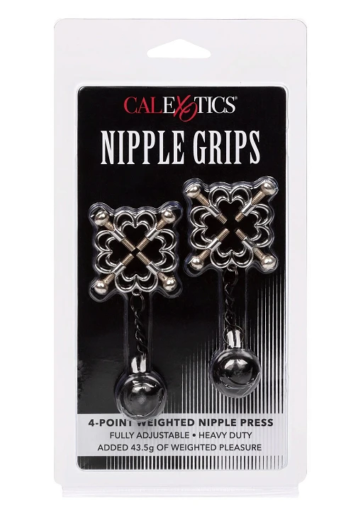 Zaciski na sutki 4-Point Weighted Nipple Press – metalowe, regulowane — zdjęcie 2