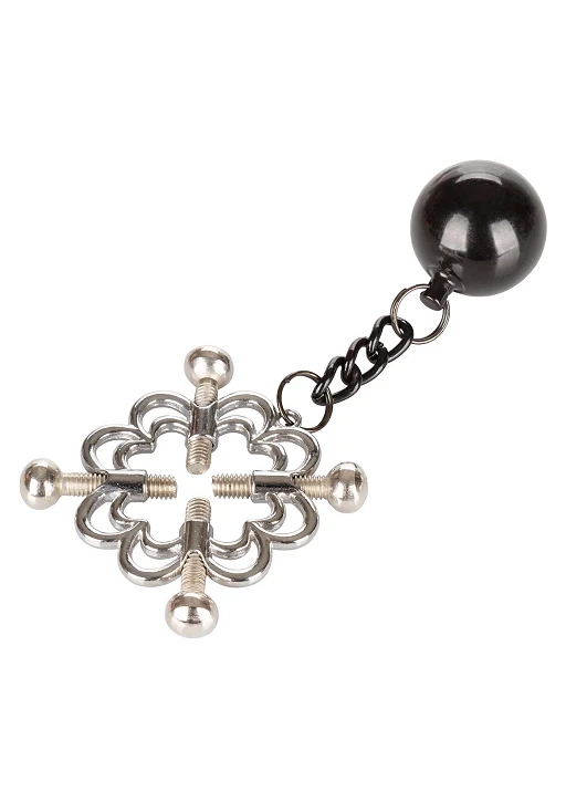 Zaciski na sutki 4-Point Weighted Nipple Press – metalowe, regulowane — zdjęcie 3