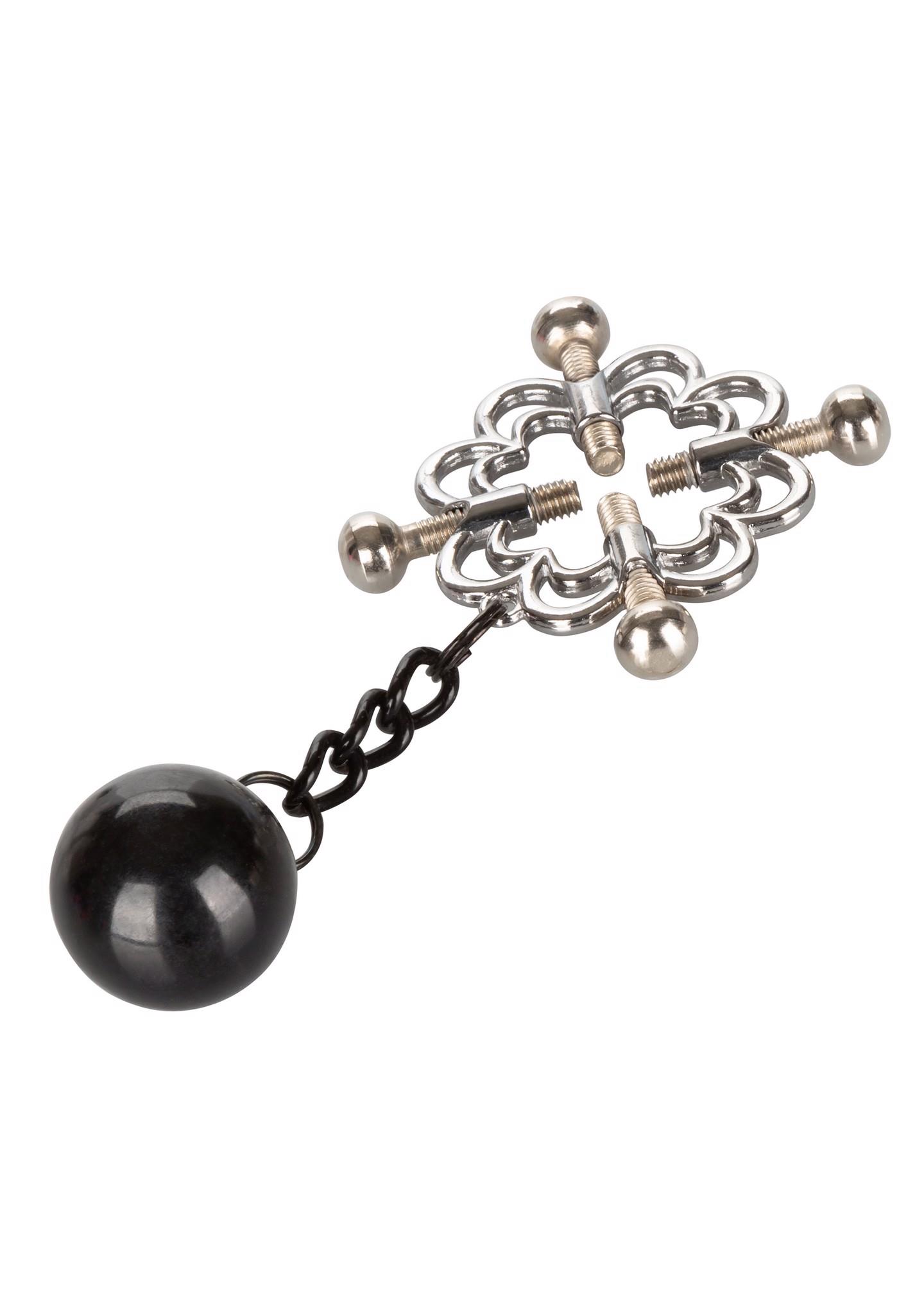 Zaciski na sutki 4-Point Weighted Nipple Press – metalowe, regulowane — zdjęcie 4