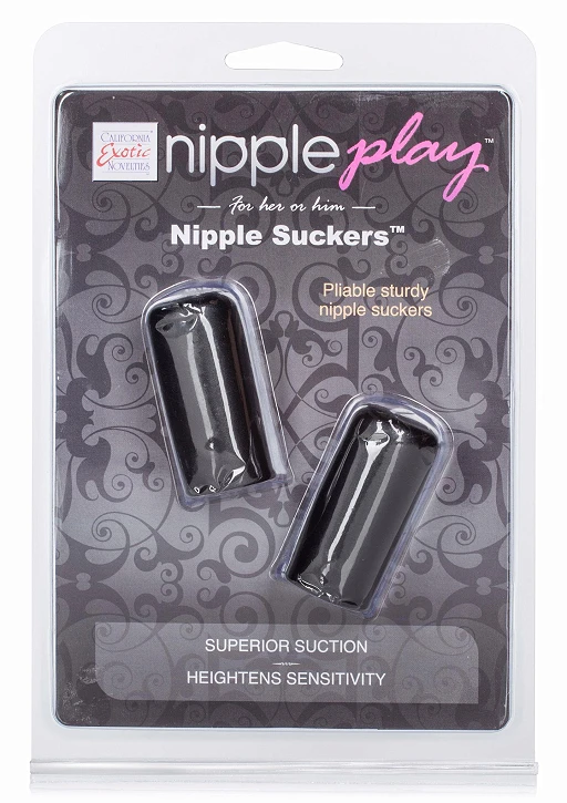 Pompki na sutki Nipple Play – czarne, wodoodporne PVC — zdjęcie 2