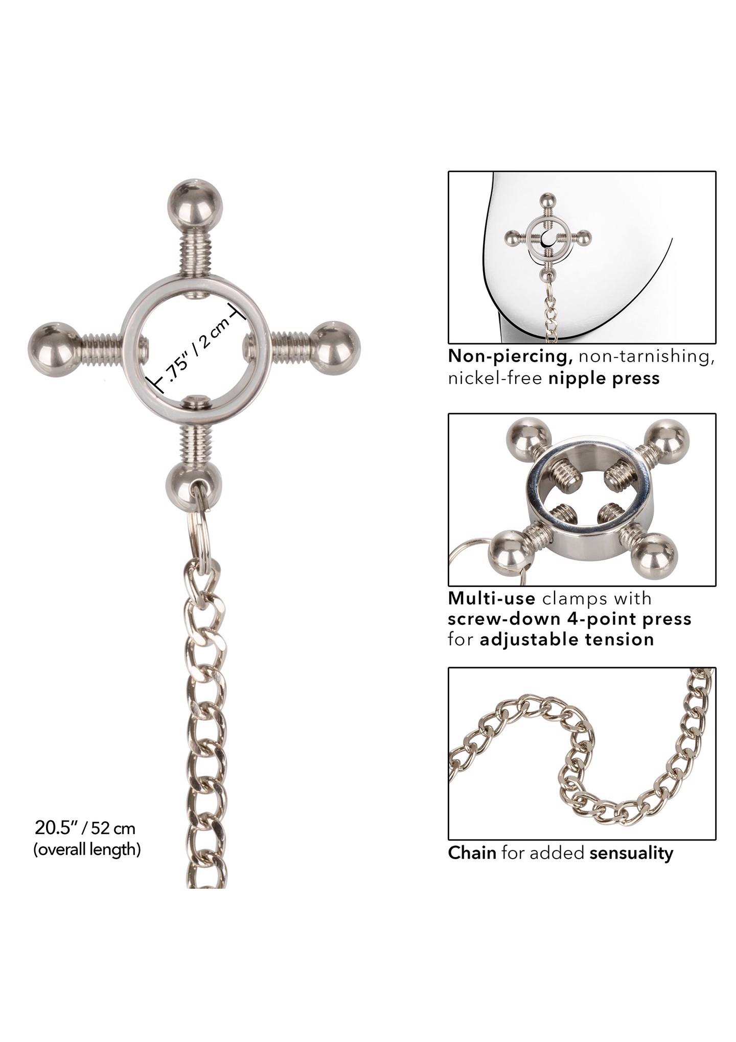 Zaciski na sutki 4-Point Nipple Press z łańcuszkiem — zdjęcie 5