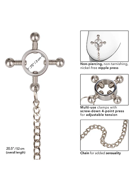 Zaciski na sutki 4-Point Nipple Press z łańcuszkiem — zdjęcie 5