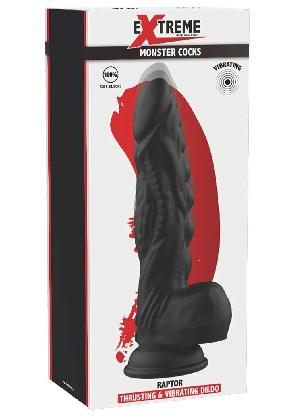 Wibrujące dildo Raptor – 23 cm, 2 silniki, ruchy posuwiste — zdjęcie 2