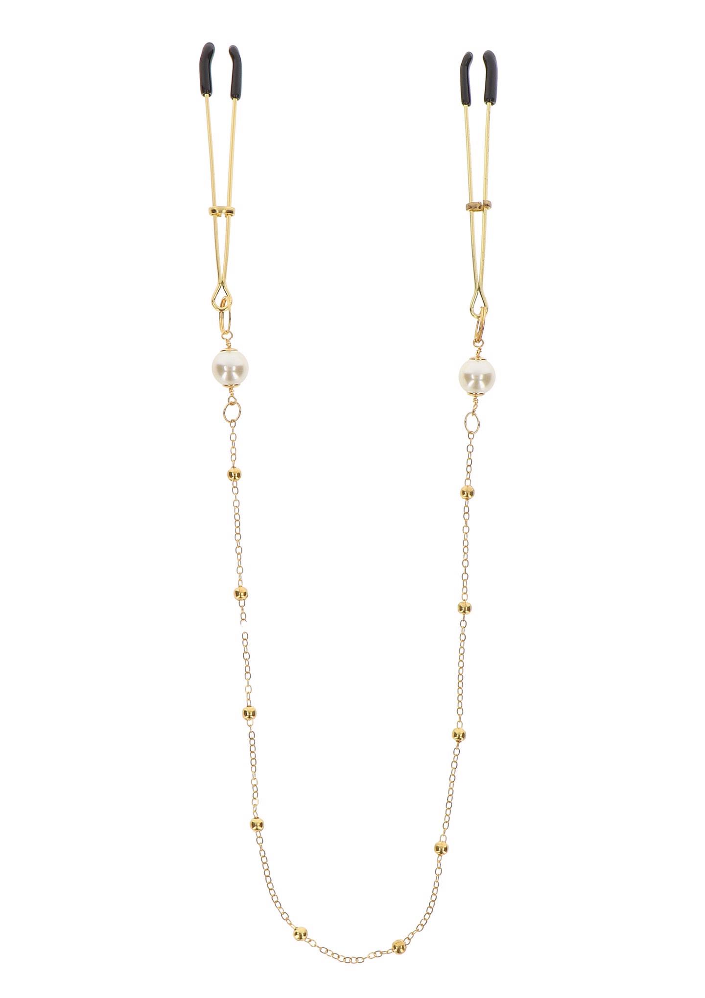 Zaciski na sutki Tweezers Pearl & Deluxe Chain – złote — zdjęcie 1