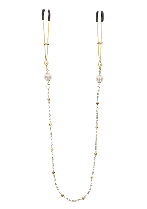 Zaciski na sutki Tweezers Pearl & Deluxe Chain – złote