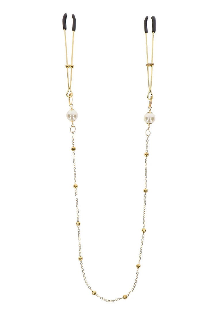 Zaciski na sutki Tweezers Pearl & Deluxe Chain – złote