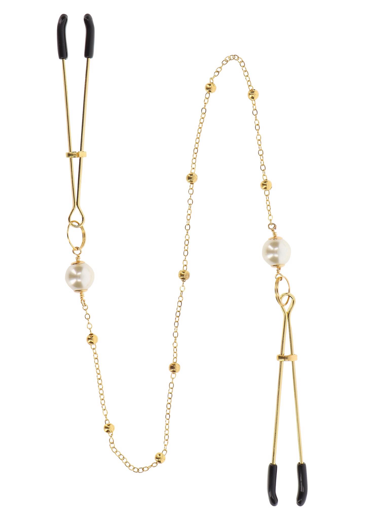 Zaciski na sutki Tweezers Pearl & Deluxe Chain – złote — zdjęcie 3