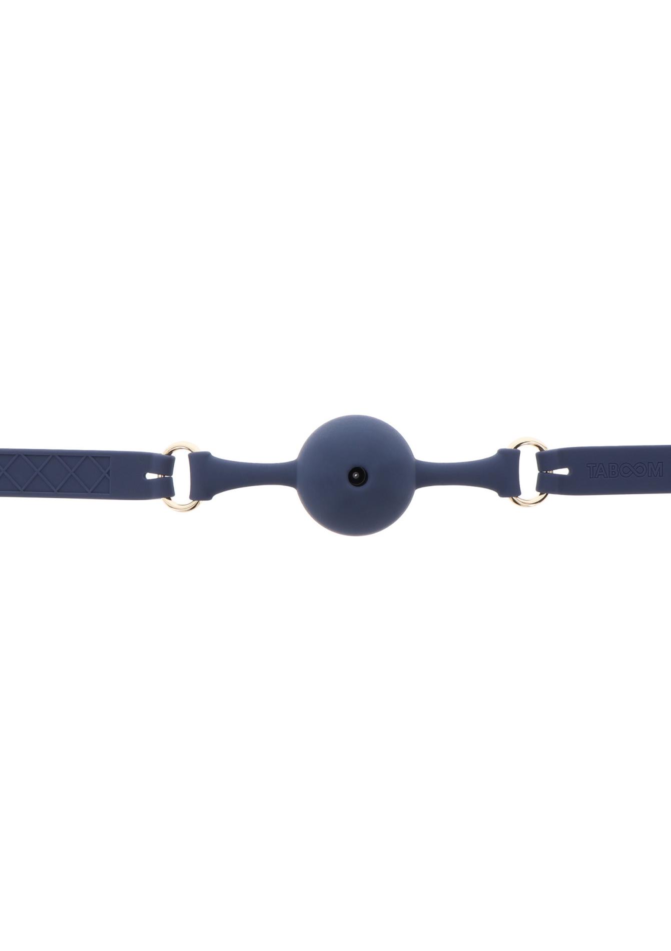Knebel kulkowy Silicone Mouth Gag – niebieski, oddychająca kulka — zdjęcie 4