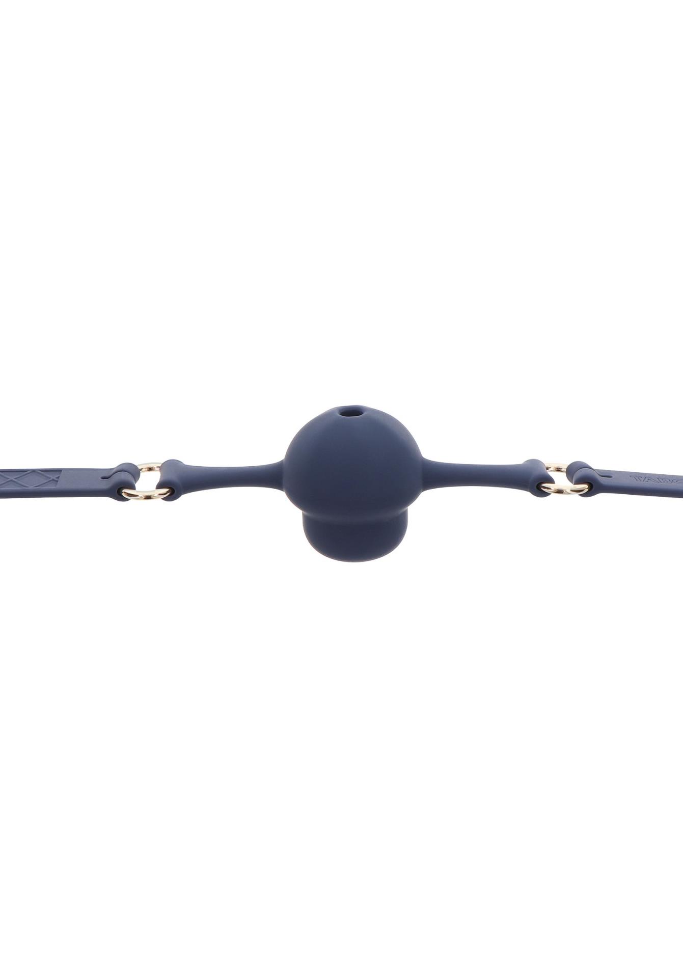 Knebel kulkowy Silicone Mouth Gag – niebieski, oddychająca kulka — zdjęcie 5