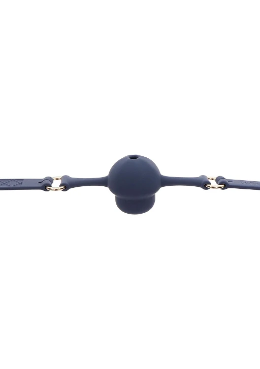 Knebel kulkowy Silicone Mouth Gag – niebieski, oddychająca kulka — zdjęcie 5
