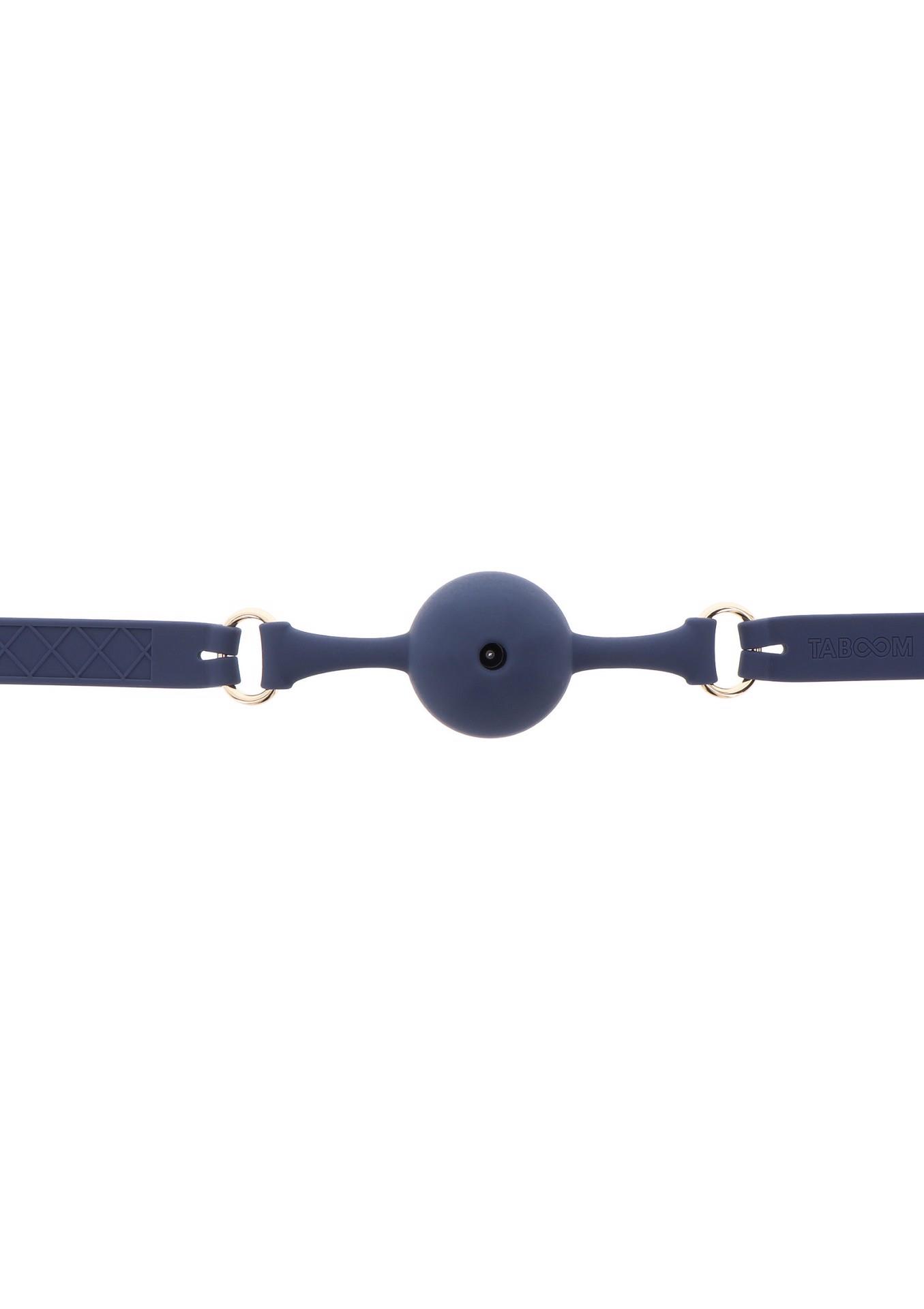 Knebel kulkowy Silicone Mouth Gag – niebieski, oddychająca kulka — zdjęcie 9