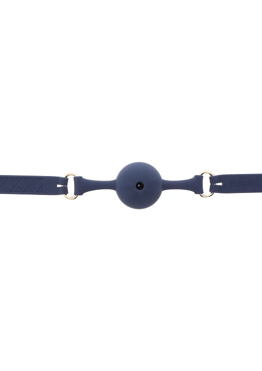 Knebel kulkowy Silicone Mouth Gag – niebieski, oddychająca kulka — zdjęcie 9