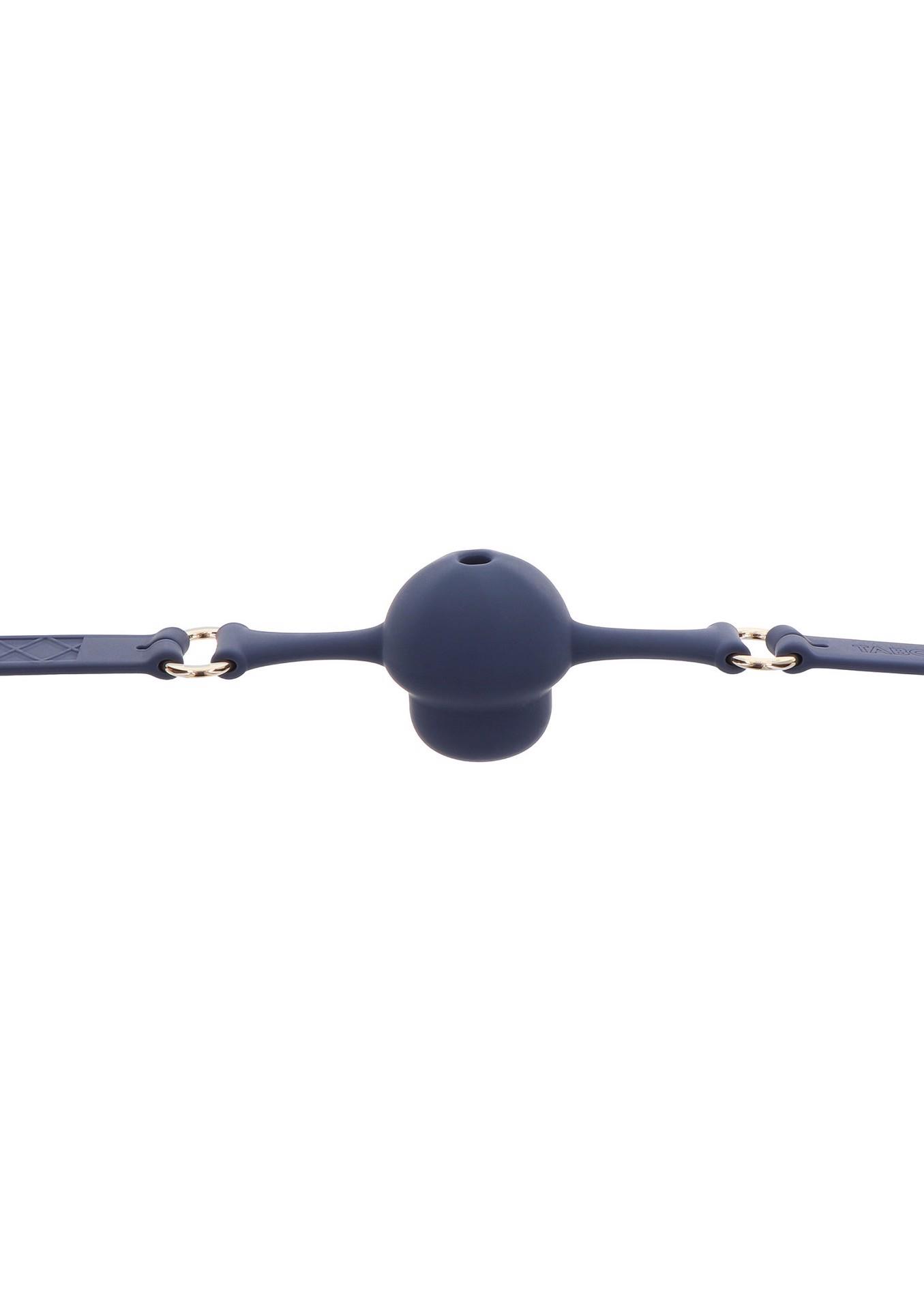 Knebel kulkowy Silicone Mouth Gag – niebieski, oddychająca kulka — zdjęcie 10