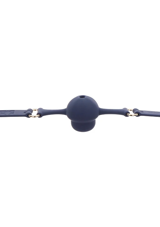 Knebel kulkowy Silicone Mouth Gag – niebieski, oddychająca kulka — zdjęcie 10