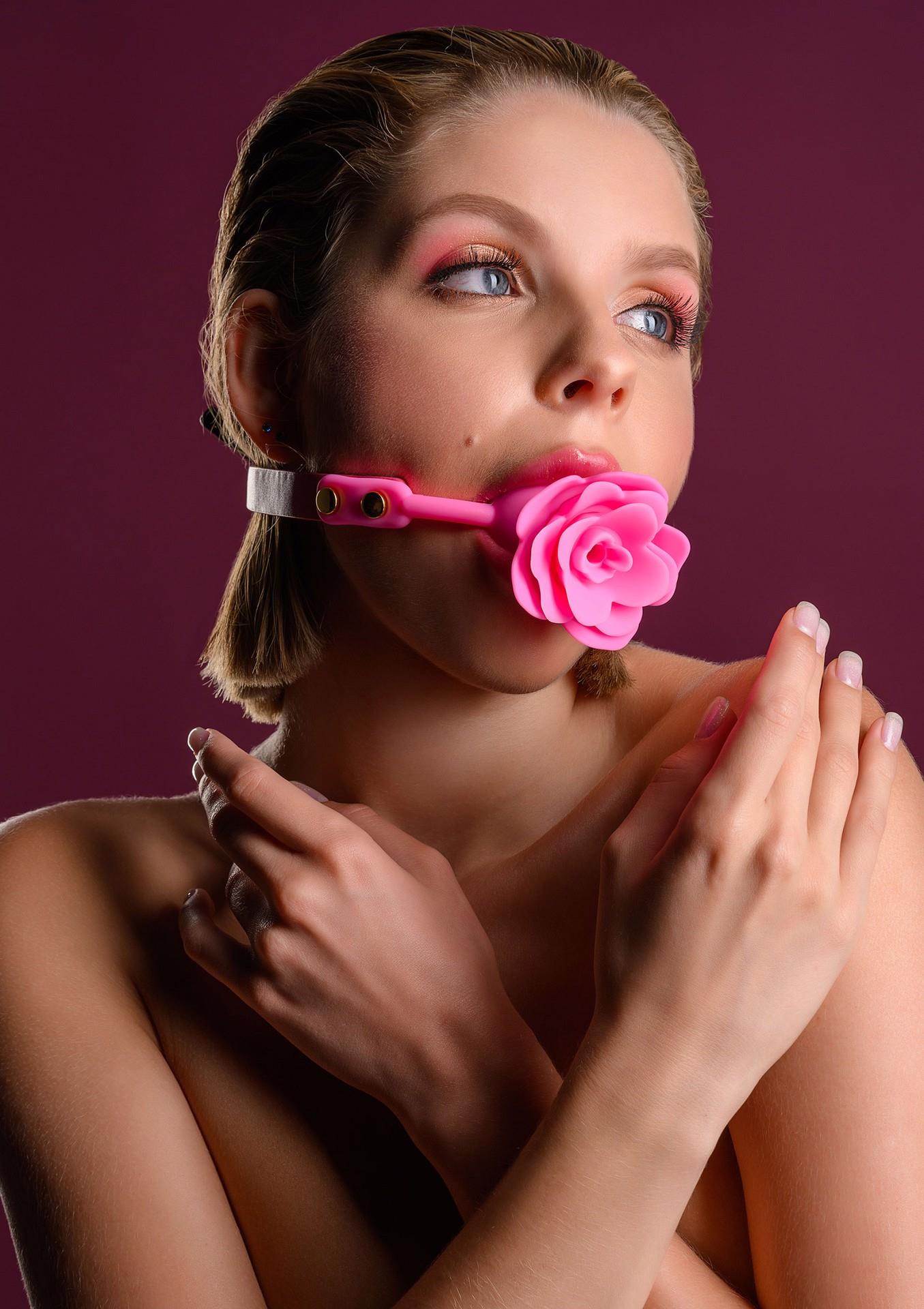 Knebel różany Malibu – różowy, regulowany pasek — zdjęcie 9