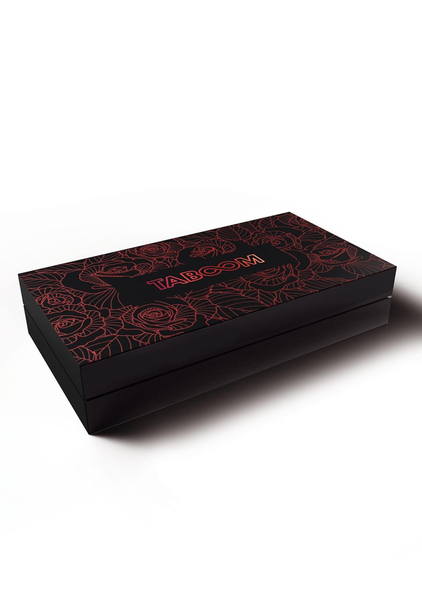 Knebel kulowy Wild Roses – silikon, pasek PU, czarny — zdjęcie 3