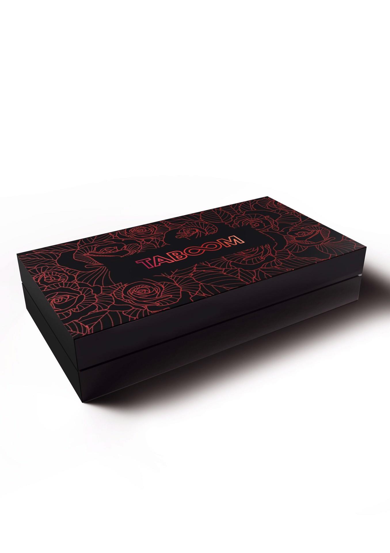 Knebel kulowy Wild Roses – silikon, pasek PU, czarny — zdjęcie 8