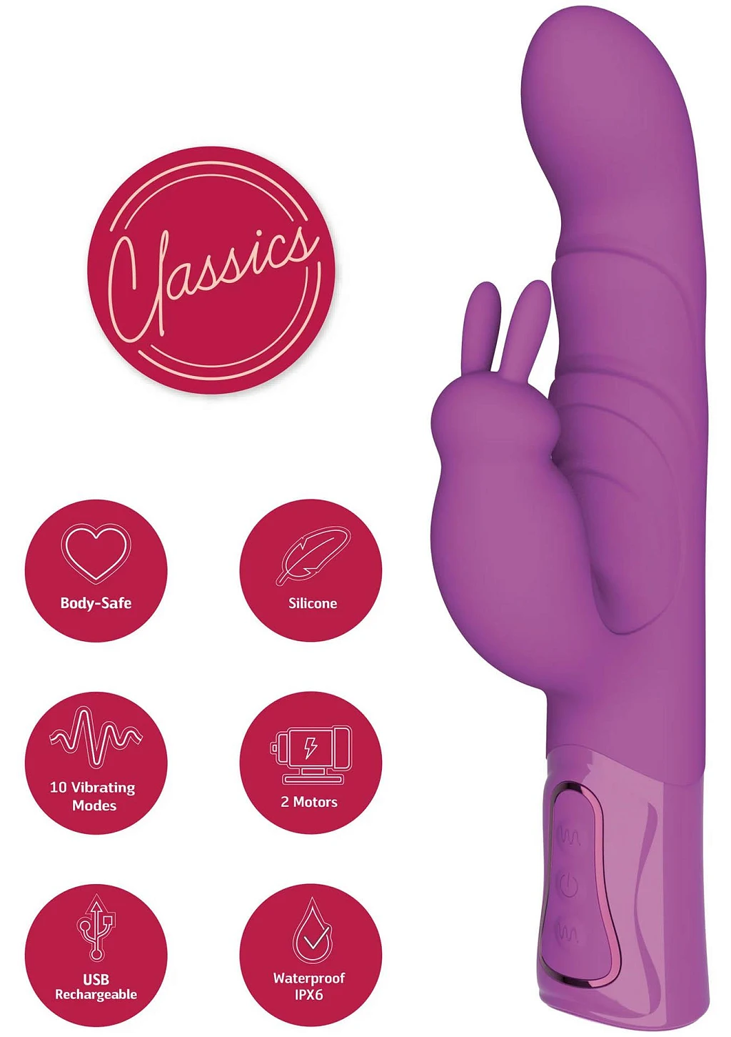 Wibrator króliczek Thick G-Spot – 2 silniki, 10 trybów — zdjęcie 7