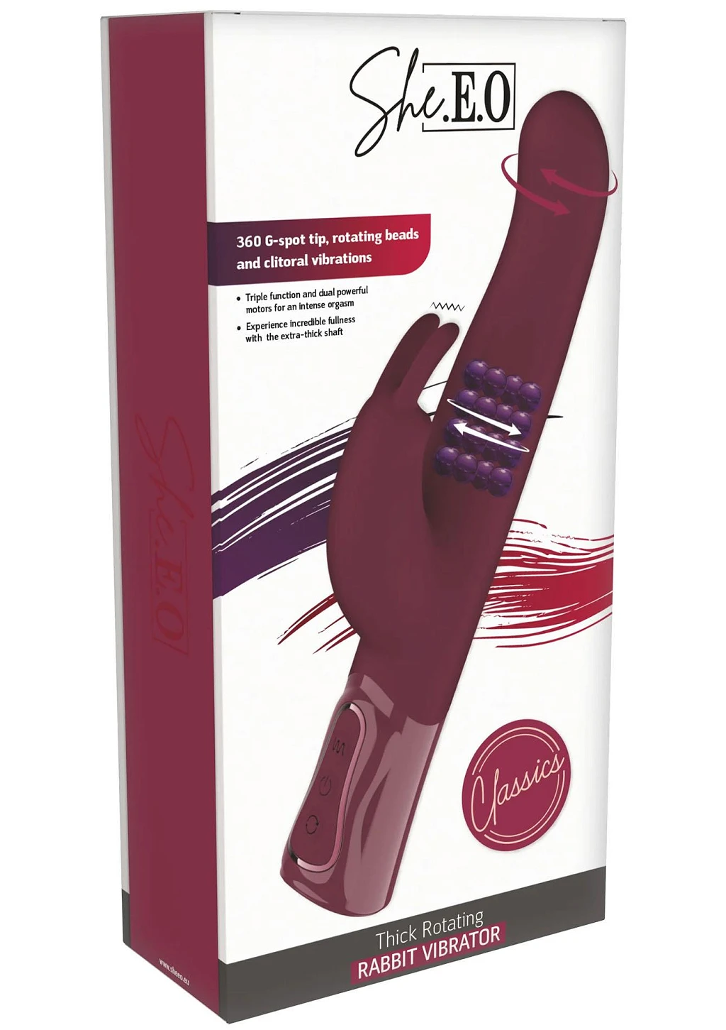 Wibrator króliczek Thick Rotating – rotacja 360°, 25 cm — zdjęcie 2