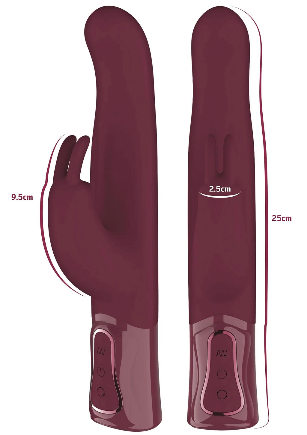 Wibrator króliczek Thick Rotating – rotacja 360°, 25 cm — zdjęcie 7