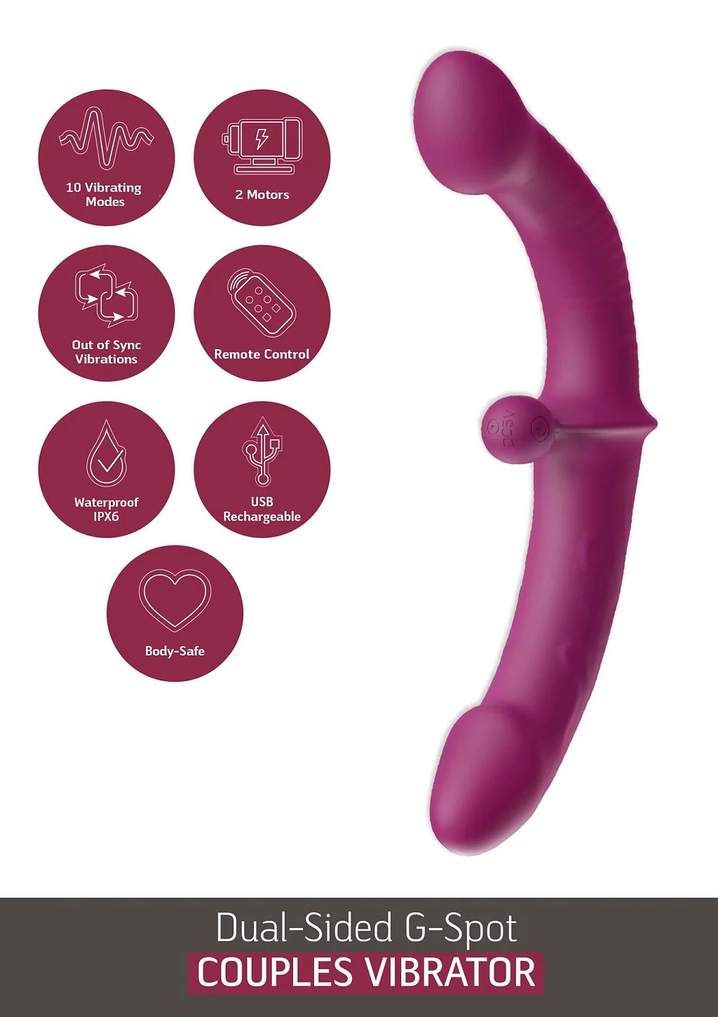 Wibrator podwójny Dual-Sided G-Spot – 2 silniki, pilot — zdjęcie 6