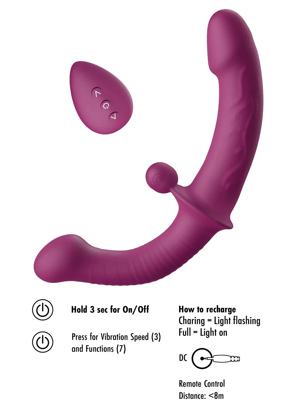 Wibrator podwójny Dual-Sided G-Spot – 2 silniki, pilot — zdjęcie 7