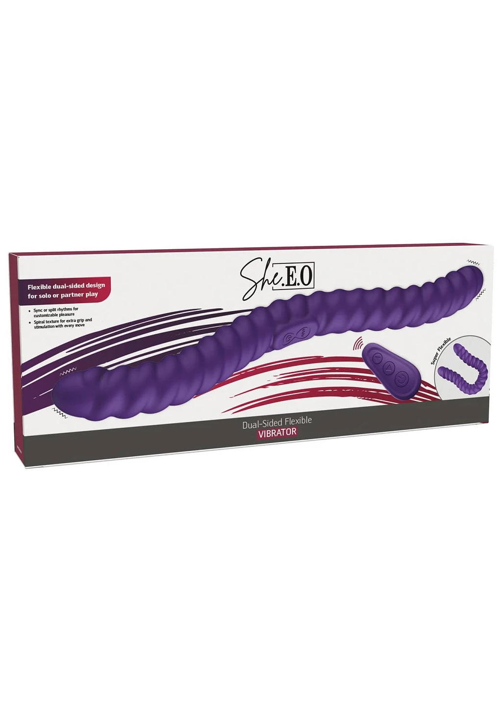 Wibrator dwustronny Flexible – 35 cm, 2 silniki, pilot — zdjęcie 8