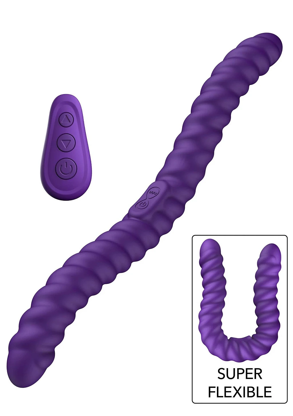 Wibrator dwustronny Flexible – 35 cm, 2 silniki, pilot