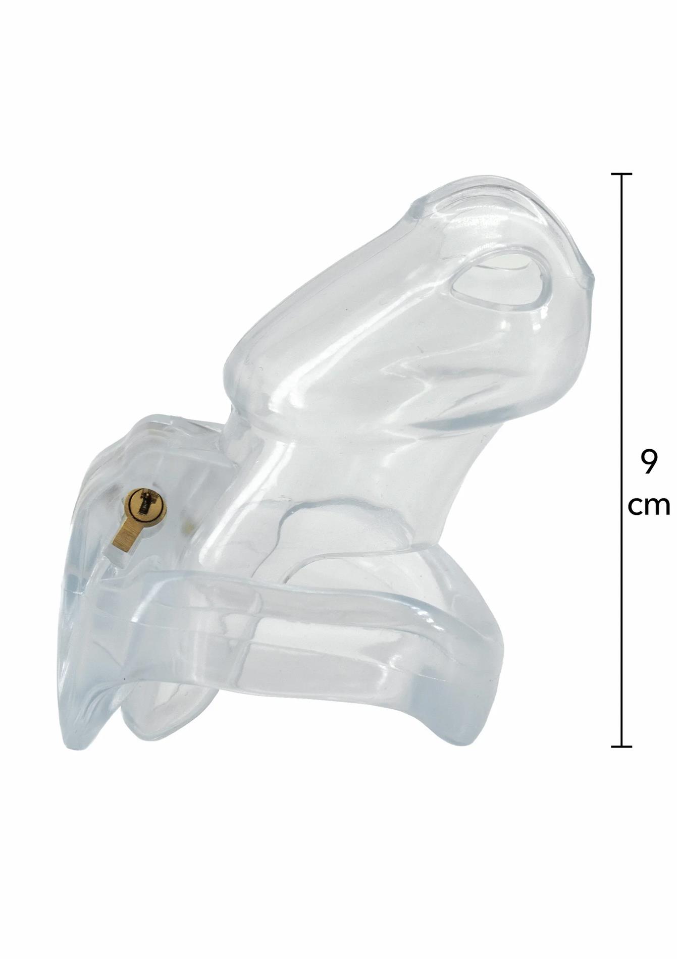 Klatka na penisa Clear Control Long – akryl, 10 cm — zdjęcie 3