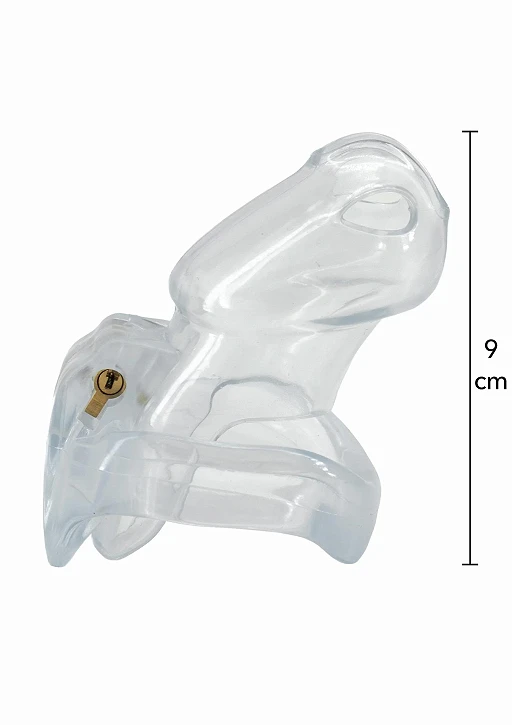 Klatka na penisa Clear Control Long – akryl, 10 cm — zdjęcie 3