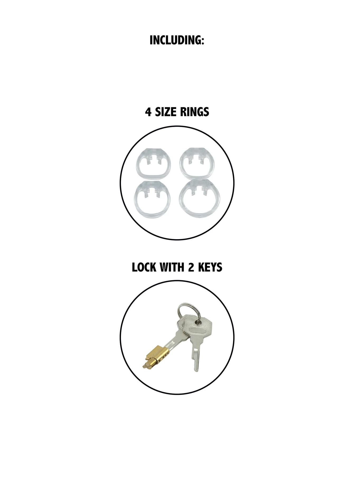 Klatka na penisa Clear Control Long – akryl, 10 cm — zdjęcie 5