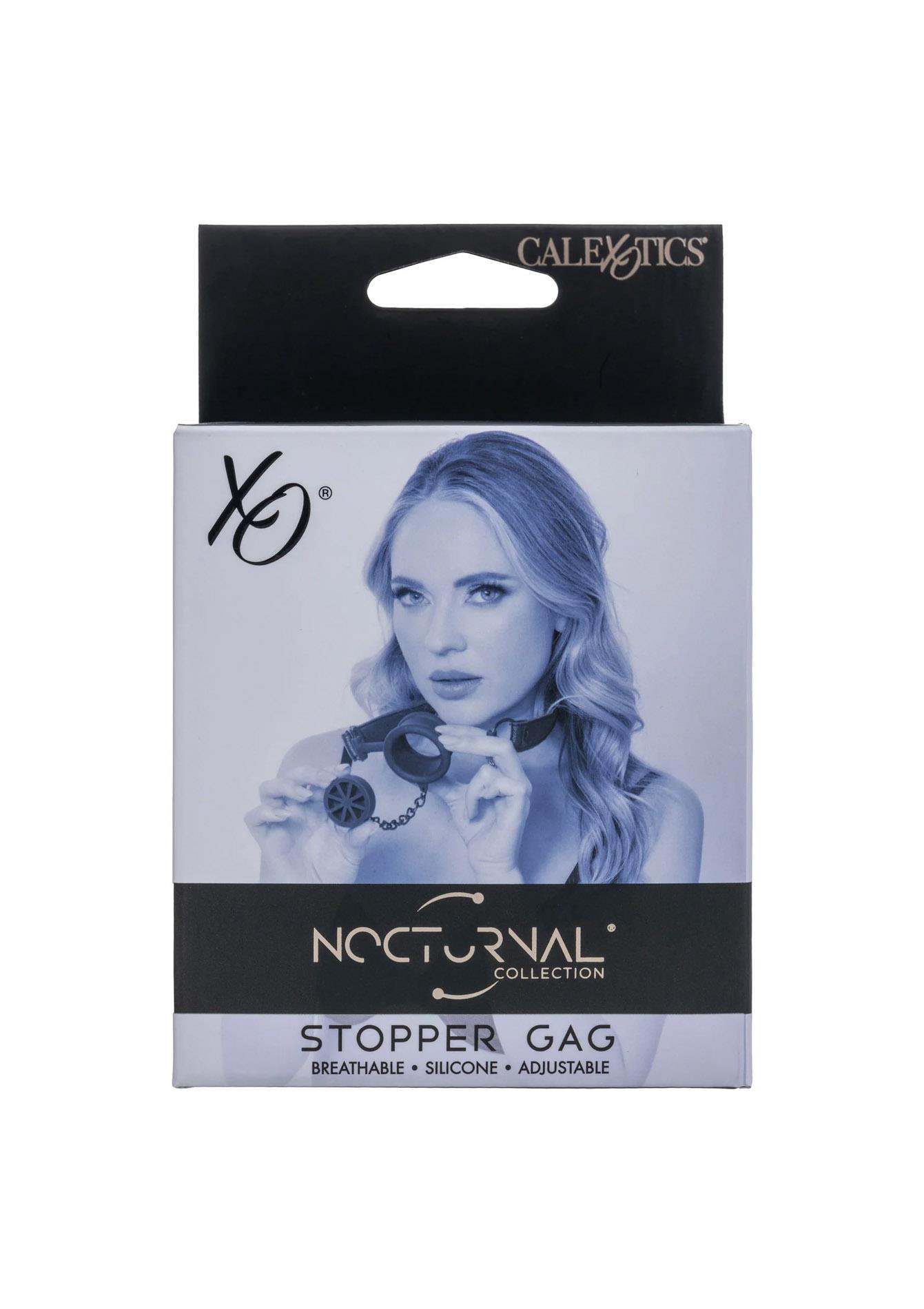 Knebel Stopper Gag – silikonowy, otwierany ustnik, czarny — zdjęcie 2