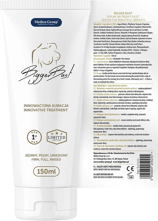 Serum do biustu Bigger Bust - kolagen i kwas hialuronowy, 150 ml — zdjęcie 2