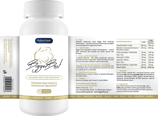 Suplement diety Bigger Bust – 90 kapsułek z fitoestrogenami — zdjęcie 2