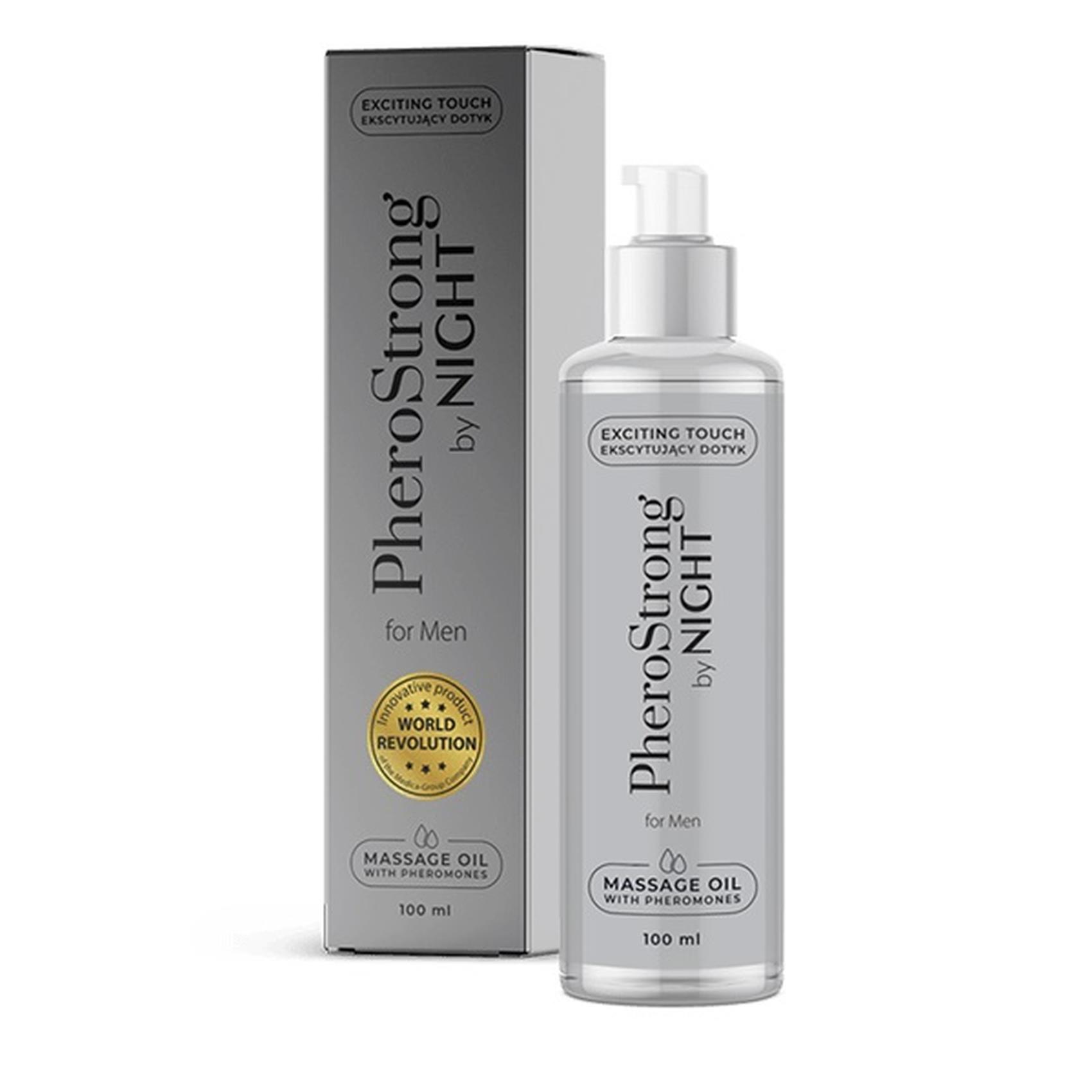 Olejek do masażu PheroStrong By Night for Men - feromony, 100 ml — zdjęcie 1