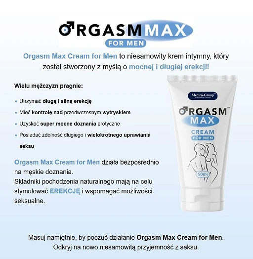 Krem intymny Orgasm Max for Men - nawilżający, 50 ml — zdjęcie 2