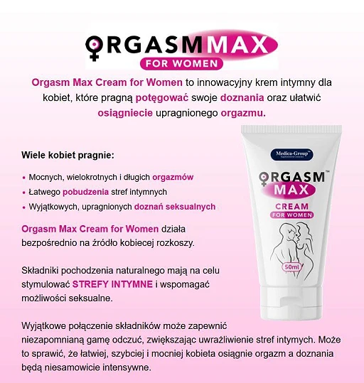 Krem intymny Orgasm Max - zwiększenie doznań — zdjęcie 2