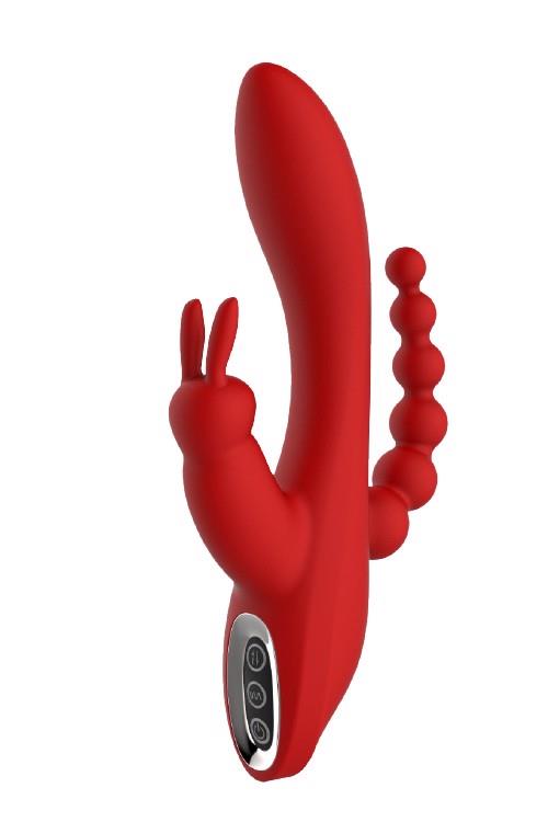 Wibrator króliczek Hera – czerwony, silikon, 21 cm — zdjęcie 1
