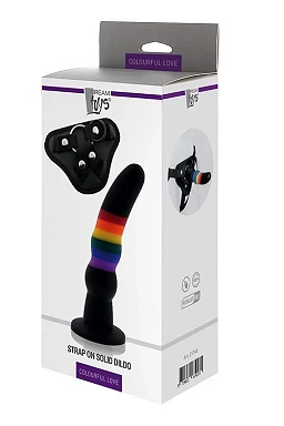 Strap-on Colourful Love - silikonowe dildo 17 cm z uprzężą — zdjęcie 4