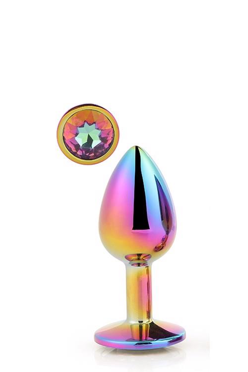 Korek analny Gleaming Love – aluminiowy, z kryształkiem, 3,4 cm — zdjęcie 2