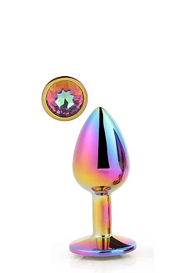 Korek analny Gleaming Love – aluminiowy, z kryształkiem, 3,4 cm — zdjęcie 2