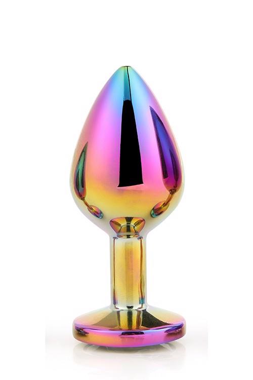 Korek analny Gleaming Love – aluminiowy, z kryształkiem, 3,4 cm — zdjęcie 1