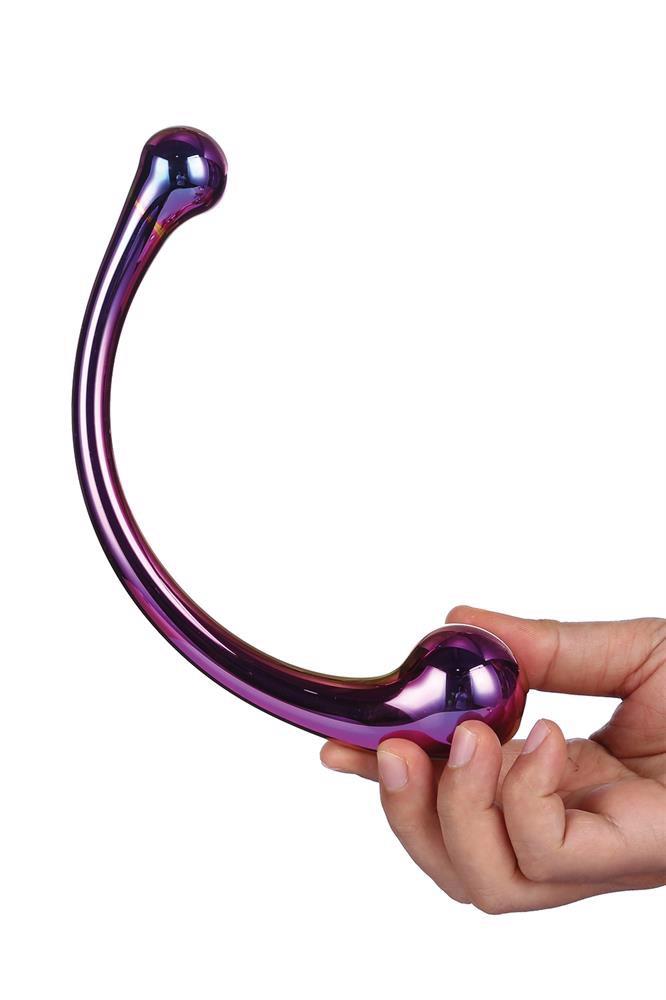 Szklana różdżka Glamour Glass 21 cm – podwójne kuliste końce — zdjęcie 4