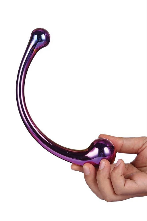 Szklana różdżka Glamour Glass 21 cm – podwójne kuliste końce — zdjęcie 4