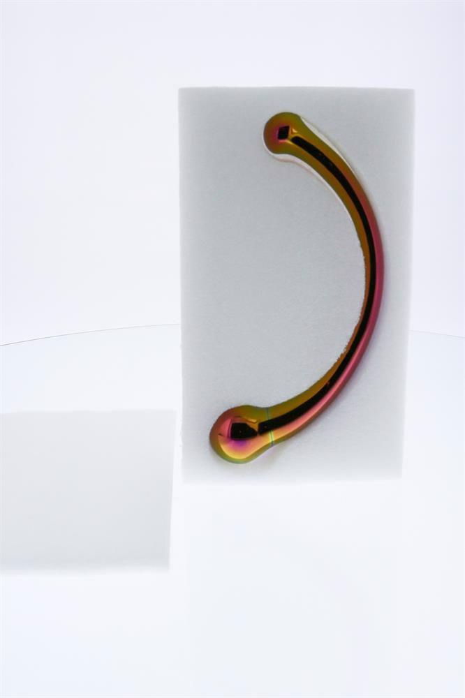 Szklana różdżka Glamour Glass 21 cm – podwójne kuliste końce — zdjęcie 5