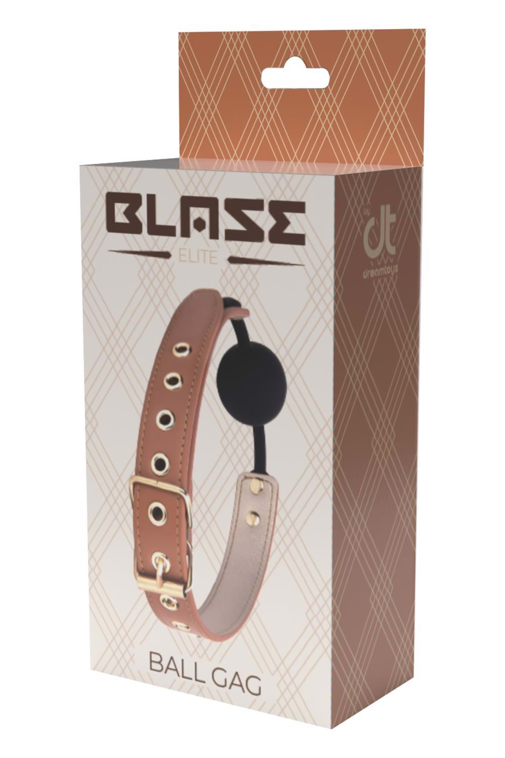 Knebel kulkowy Blaze Elite – silikon 4,7 cm, pasek cognac — zdjęcie 1